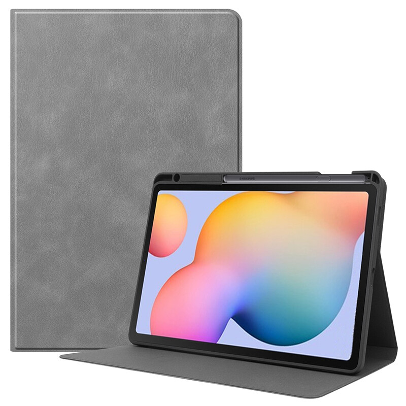 Book style stand case for Samsung Galaxy Tab S6 Lite SM-P610 SM-P615 cover with pen slot S6lite 2022 P610 P615 P613 P619 soft TPU shell Pencil holder